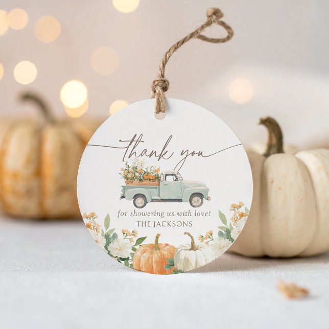 Little Pumpkin Rustic Fall Baby Shower Gåvor Etiketter (Skapare uppladdad)