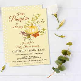 Little Pumpkin Rustic Fall Baby Shower Inbjudningar