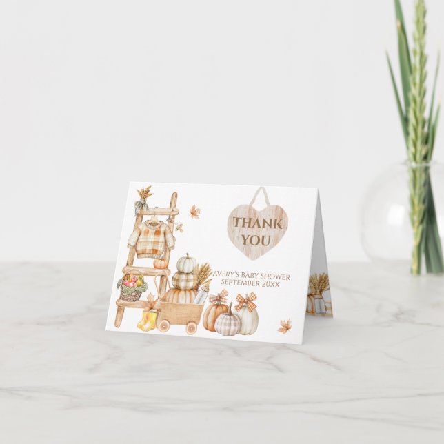 Little Pumpkin Rustic Farm Baby Shower Diaper Tack Kort (Framsida)