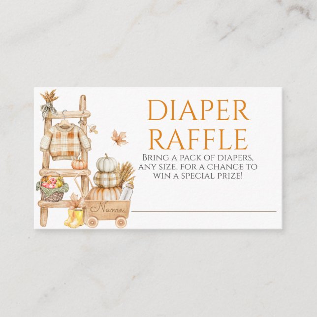 Little Pumpkin Rustic Farm Baby Shower Diaper Tilläggskort (Framsida)