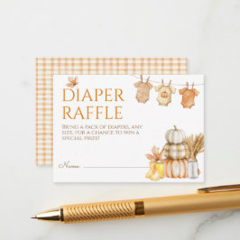 Little Pumpkin Rustic Farm Baby Shower Diaper Tilläggskort