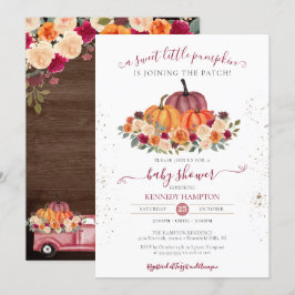 Little Pumpkin Rustic Gender Neutral Baby Shower Inbjudningar