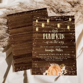 Little Pumpkin Rustic String Ljus Baby Shower Inbjudningar