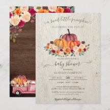 Little Pumpkin Rustic Wood Autumn Shower