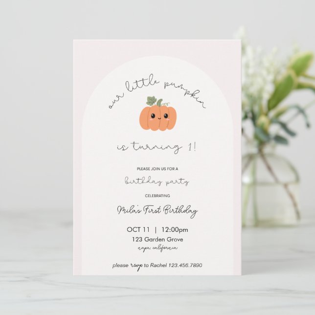 Little Pumpkin’s First Birthday Invitation Inbjudningar (Stående Fram)
