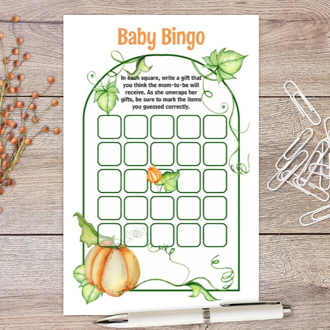 Little Pumpkin Storybook Baby Shower Bingo Game (Skapare uppladdad)