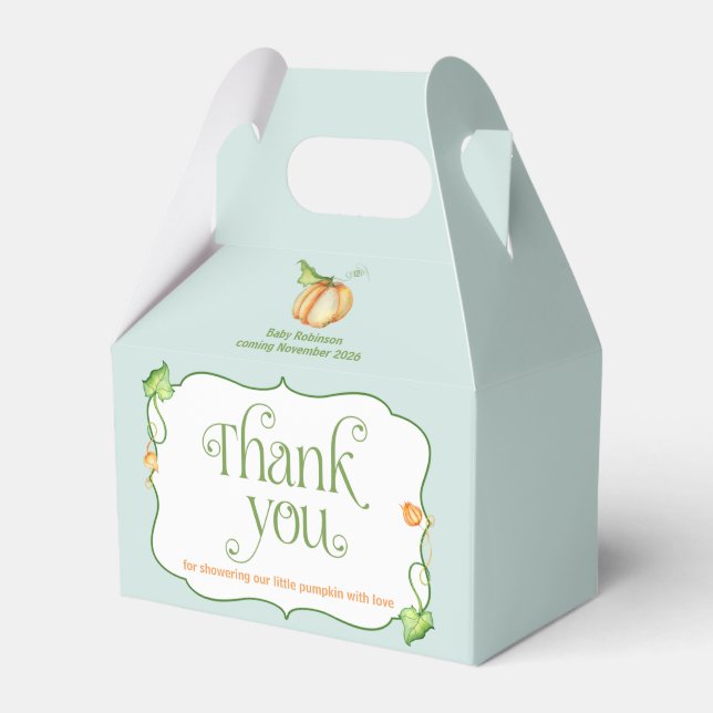 Little Pumpkin Storybook Neutralt Baby Shower Presentaskar (Framsidan Sidan)