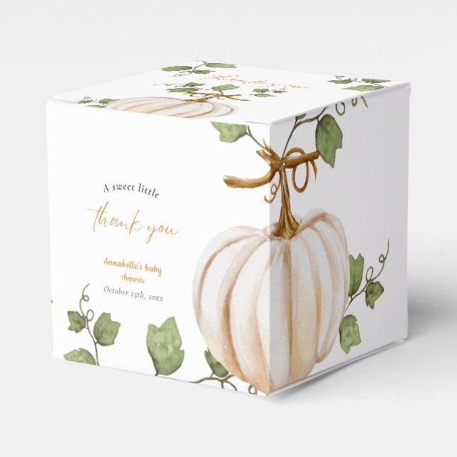 Little Pumpkin Tack Baby Shower Presentaskar (Framsidan Sidan)