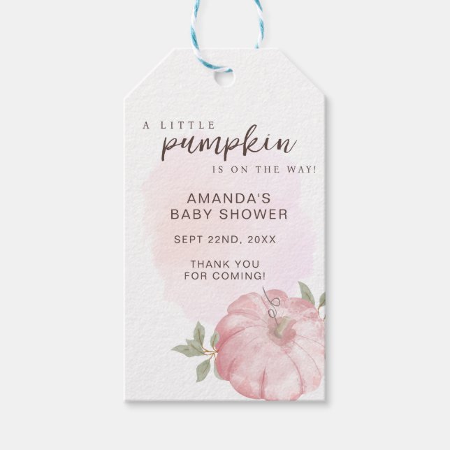 Little Pumpkin Tack Höstfälla för höstfällor Presentetikett (Framsidan)