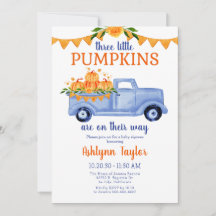 Little Pumpkin Triplet Baby Shower allt i ett