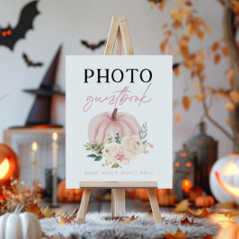 Little Pumpkin Turing One Photo Guestbook Sign Poster