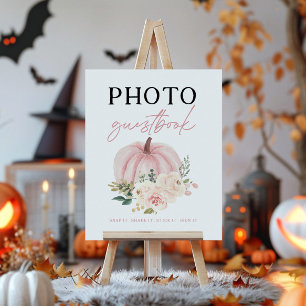 Little Pumpkin Turing One Photo Guestbook Sign Poster