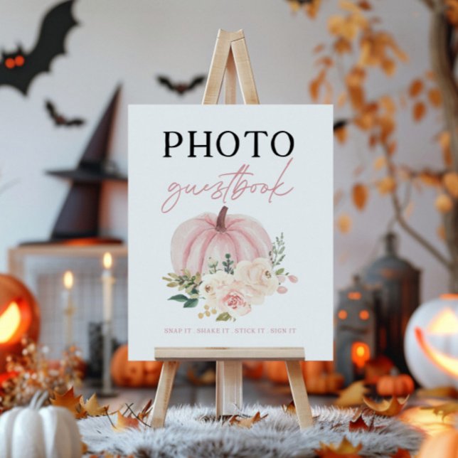 Little Pumpkin Turing One Photo Guestbook Sign Poster (Skapare uppladdad)