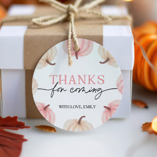 Little Pumpkin Turning One Birthday Tack Märkre Gåvor Etiketter