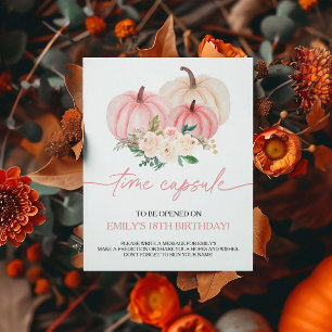 Little Pumpkin Turning One Time Capsule Sign Poster