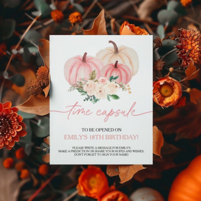 Little Pumpkin Turning One Time Capsule Sign Poster (Skapare uppladdad)