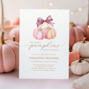 Little Pumpkin Twillingars Baby Shower-inbjudan Inbjudningar