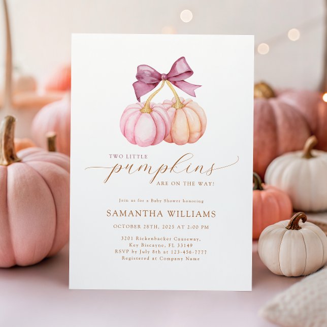 Little Pumpkin Twillingars Baby Shower-inbjudan Inbjudningar (Skapare uppladdad)