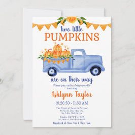 Little Pumpkin Twin Boy Baby Sprinkle-inbjudan Inbjudningar