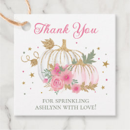 Little Pumpkin Twin Girl Baby Sprinkle Tack Gåvor Etiketter