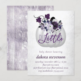 Little Pumpkin | Violet Lila Blommigt Baby Shower Inbjudningar