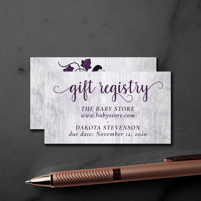 Little Pumpkin | Violet Lila Rustic Registry Tilläggskort (Skapare uppladdad)