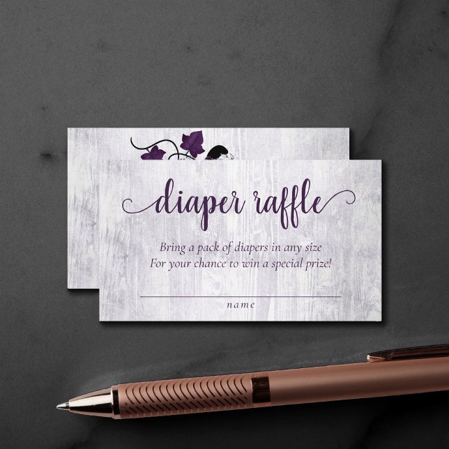 Little Pumpkin | Violet Plum Lila Diaper Raffle Tilläggskort (Skapare uppladdad)