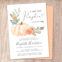 Little Pumpkin Watercolor Baby Shower
