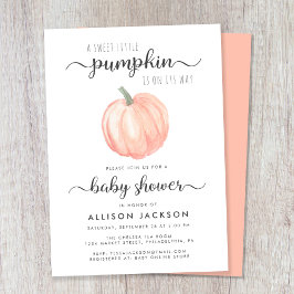 Little Pumpkin Watercolor Baby Shower Inbjudningar