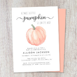 Little Pumpkin Watercolor Baby Shower Inbjudningar