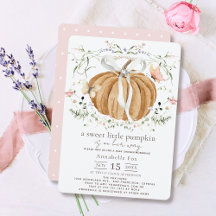 Little Pumpkin Wildblommor Butterflies Baby Shower