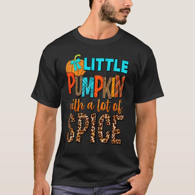 Little Pumpkin With A Lot Of Spice Leopard Western T Shirt (Framsida)