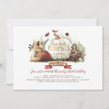 Little Pumpkin Woodland Animals Fall Birthday