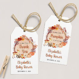 Little Pumpkin Woodland Baby Shower Tack Presentetikett