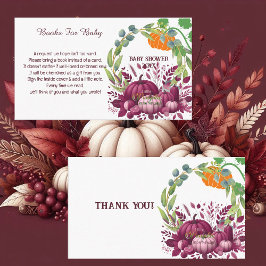 Little Pumpkins Lila Baby Shower Greenery Wandan Tilläggskort