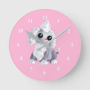 Little Puppy Clock - Anpassningsbar Färg Rund Klocka