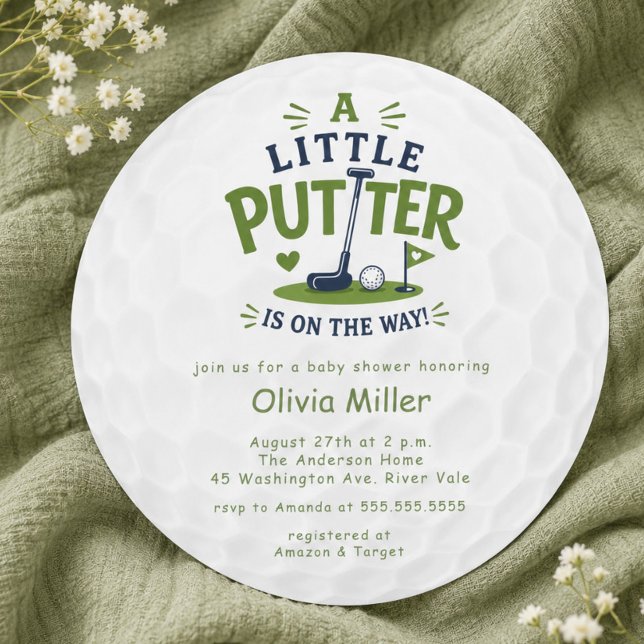 Little Putter Baby Shower Golfboll Inbjudningar (Skapare uppladdad)