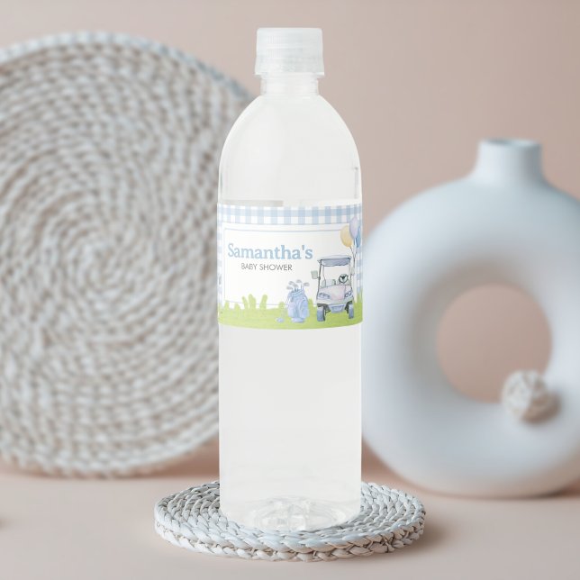 Little Putter Golf Baby Shower Vattenflaskor Etikett (Golf Little Putter Baby Shower Water Bottle Label)
