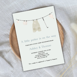 Little Putter Golf Cute Gender Neutral Baby Shower Inbjudningar
