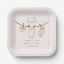 Little Putter Pink Golf Klädstreck Babyfirande