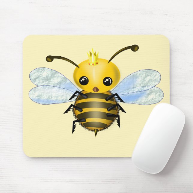 Little Queen Bee Mouse Pad - Anpassningsbar Färg Musmatta (Med mus)