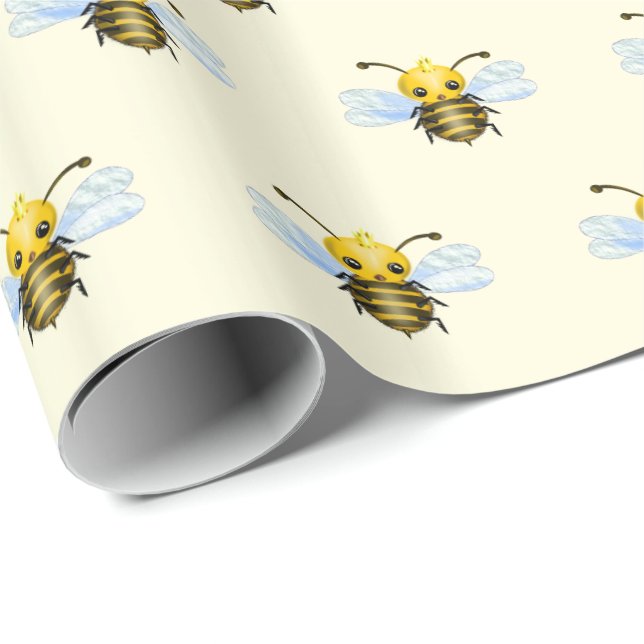 Little Queen Bee Wrapping Papper Presentpapper (Rullad Hörn)