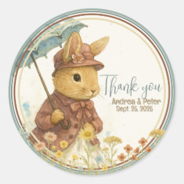Little Rabbit Baby Shower for Girl Runt Klistermärke