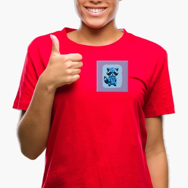 Little Raccoon in Blue Button Knapp (Skapare uppladdad)