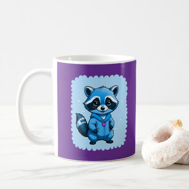Little Raccoon in Blue Mugg (Med munk)