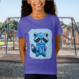 Little Raccoon in Blue T-Shirt
