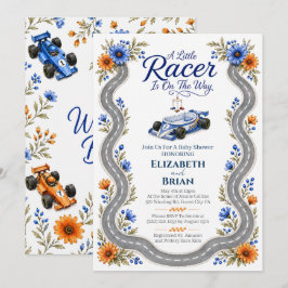 Little Racer Bassinet Formel 1 Baby Shower Inbjuda Inbjudningar