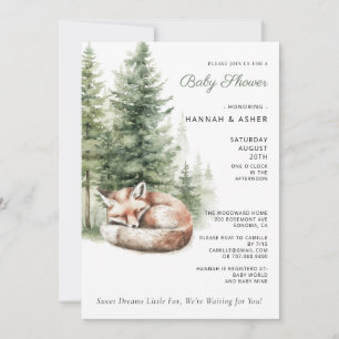 Little Rascal Raccoon Forest Baby Shower Inbjudningar