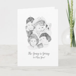 Little Rascals Miss You Greeting Card Kort
