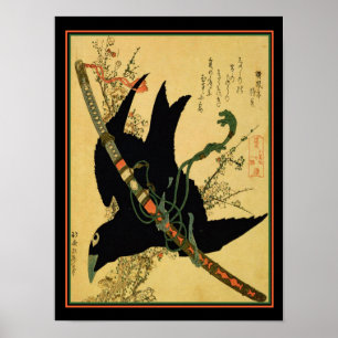 "Little Raven with the Minamoto Klan Sword.1823" Poster